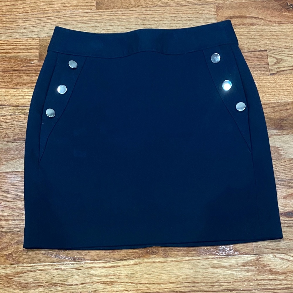 Banana Republic dark blue Mini Skirt with Silver Buttons